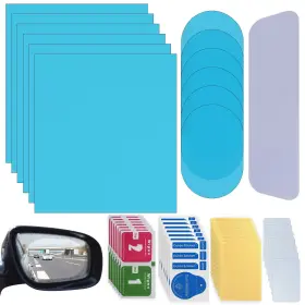 Leeloon6263 Leeloon 722020982752 20 Pack Car Rearview Mirror Film Anti Fog Scratch Rectangular Clear