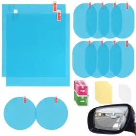 Leeloon-ll1015p12 Leeloon 12pcs Car Rearview Mirror Film Varies 7.9 Inch X 6.9 To 100 Mm