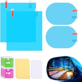 Leltlimh 768564627636 4pcs Car Rearview Mirror Film Rainproof Waterproof Anti Fog Blue