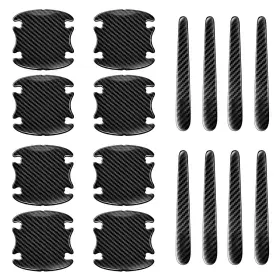 Lhdos-lds-068 Lhdos 16pcs Car Door Handle Cup Scratch Protector Set Carbon Fiber Black