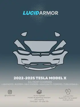 Nt-780581 Lucid Armor Tesla Model X 2023-2024 Precut Paint Protection Film Clear Bra Ppf. Usa Made