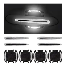 Moly Magnolia 716837844341 8pcs Car Handle Cup Protector Reflective Stickers 3d Carbon Fiber Door White