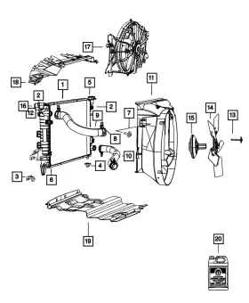55057218ad Mopar Genuine Radiator Lower Seal