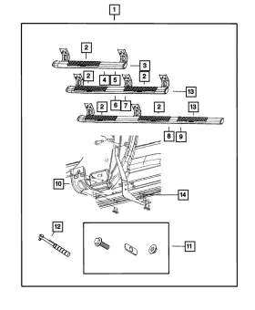 68044456ab Mopar Genuine Step Nerf Bar Mount Kit