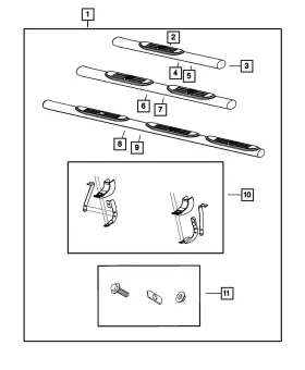 68048811aa Mopar Genuine Step Nerf Bar Kit