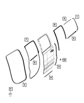 68306170ac Mopar Genuine C Pillar Lower Weatherstrip Right