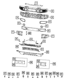 68409966aa Mopar Genuine Front Skid Plate