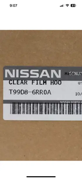 T99d86rr0a Nissan New Oem Hood Clear Paint Protection Film For Rogue 21-24