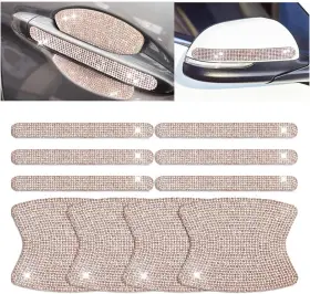 Nutbreaka12 Nutbreak 10-pcs Car Door Handle Anti-scratches Sticker Universal Purple-pearls