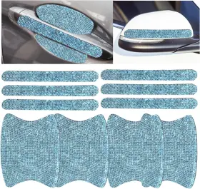 Nutbreaka8 Nutbreak 10-pcs Car Door Handle Anti-scratches Sticker Universal Blue-pearls