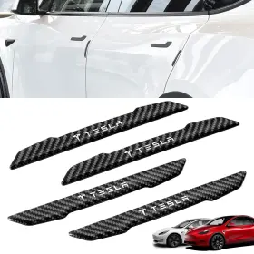 Qcyp07110 Onkentet 4 Pcs Car Door Corner Bumper Guards Strip Tesla Models Black