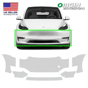 Or-ppfbp-10001 Originmotorsports Precut Ppf Front Bumper Clear Bra Protection Film Kit Tesla Model Y 2021-2024