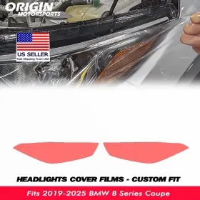 Ppfht-30062 Originmotorsports Precut Headlights Protection Clear Covers Bra Fits 2019-2025 Bmw 8 Series Coupe