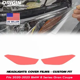 Ppfht-30067 Originmotorsports Precut Headlights Protection Clear Covers Fits 2020-2025 Bmw 8 Series Gran Coupe