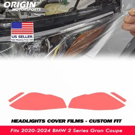 Ppfht-30070 Originmotorsports Precut Headlights Protection Clear Covers Fits 2020-2024 Bmw 2 Series Gran Coupe