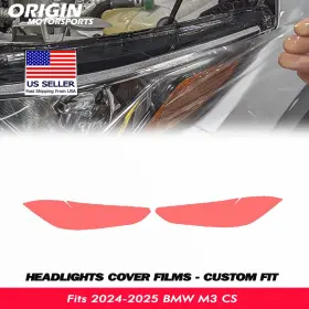 Ppfht-30080 Originmotorsports Precut Headlights Protection Clear Covers Bra Film Kit Fits 2024-2025 Bmw M3 Cs