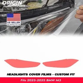 Ppfht-30085 Originmotorsports Precut Headlights Protection Clear Covers Bra Film Kit Ppf Fits 2023-2025 Bmw M3