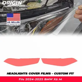 Ppfht-30086 Originmotorsports Precut Headlights Protection Clear Covers Bra Film Kit Fits 2024-2025 Bmw X6 M