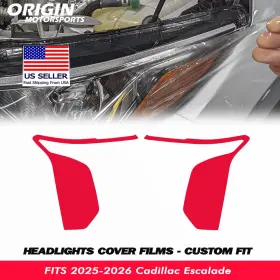 Ppfht-30113 Originmotorsports Precut Headlights Protection Clear Covers Bra Fits 2025-2026 Cadillac Escalade