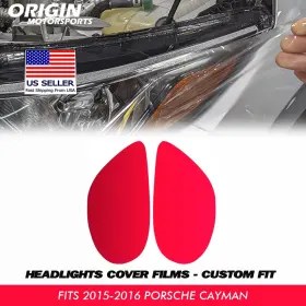 Originmotorsports Ppfht-43080 Precut Headlights Protection Clear Covers Bra Ppf For 2015-2016 Porsche Cayman