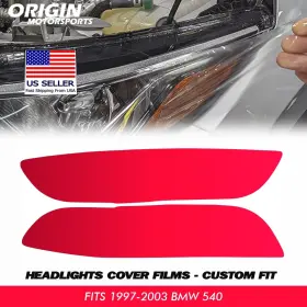 Originmotorsports Ppfht-45403 Precut Headlights Protection Clear Covers Bra Film Ppf Fits 1997-2003 Bmw 540