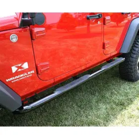 11590.06 Outland Automotive 3-inch Round Tube Steps Black For Wrangler Jk Unlimited