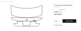 P2112ax-u Pre-cut P2112axu Xpel Ppf E92 M3 Truck Lid Kit Ultimate Plus