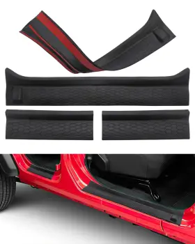 A2701-08901 Qmparts Door Sill Guards Kit For Gladiator Jt Wrangler Jl 4 Doors Black