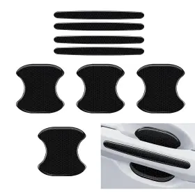 Qur14536 Qurbuns 8 Pcs Car Door Handle Protector Reflective Black