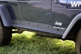 11504.16 Rugged Ridge Heavy Duty Side Rocker Guards 04-06 Jeep Wrangler Lj