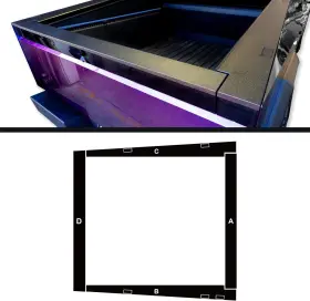 Sliplo 860012488674 Tesla Cybertruck Cargo Bed Surround Diy Vinyl Fascia Overlay Film Protection Kit