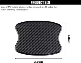 Smilfuy-smfy-89 Smilfuy 4pcs Car Door Handle Cup Scratch Protectors Tpu Carbon Fiber Small Black #2