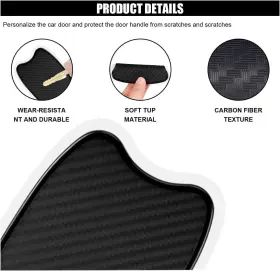 Smilfuy-smfy-89 Smilfuy 4pcs Car Door Handle Cup Scratch Protectors Tpu Carbon Fiber Small Black #3