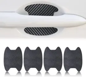 Soct526bl-4ps Sodcay 4 Pcs Car Carbon Fiber Leather Door Handle Black