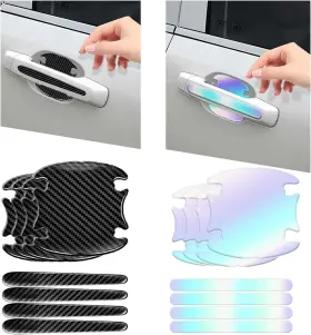 Prdh-5421 Superkaka 16pack Car Door Handle Protective Stickers Universal 3d Black&dazzl