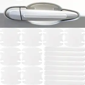 Tallew 729162638844 16 Pieces Car Door Handle Scratch Protector Carbon Fiber Transparent