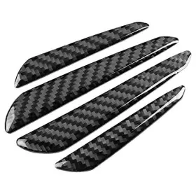 Tbest19fa83sih4 Tbest 4pcs Carbon Fiber Door Protector Car Metal Bumper Gray
