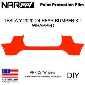 1493735-s0-a Tesla Y 2020-2024 Rear Bumper Wrapped Pre-cut Kit Diy Ppf Gloss