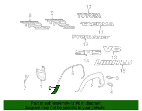 58742-04110 Toyota Genuine Side Body Trim Protector Left Rear #3