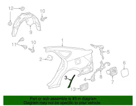 58747-07010 Toyota Oem 2013-2018 Avalon Right Rear Outer Panel Protector 5874707010 Nip