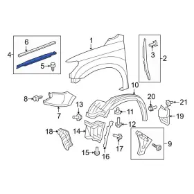 538080c020 Toyota Oe For Tundra 2014-2021 Front Left Fender Protection Film