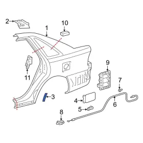 58745ac010 Toyota Oe For Avalon 2000-2004 Rear Right Stone Guard