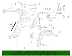 5874647030 Toyota Oe Oem 2019-2022 Prius Rear Left Stone Guard New In Package
