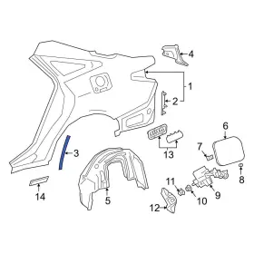 5874807020 Toyota Oe For Avalon 19-22 Rear Left Upper Paint Protection Film