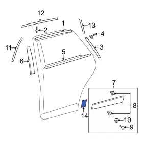 759980t010 Toyota Oe For Venza 2009-2015 Rear Right Stone Guard