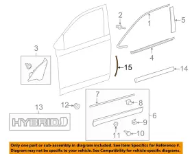 Pt9364814002 Toyota Oem 14-19 Highlander Front Door Exterior Trim-edge Guard