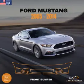 84830 Trackdayppf Paint Protection Film Clear -ford Mustang 2005-2014 Front Bumper