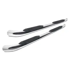 A0045s Trailfx - 3 Inch Cab Length Polished Round Step Bars With 60 Degree Bent End