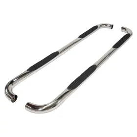 A0054s Trailfx - 3 Inch Cab Length Polished Round Step Bars