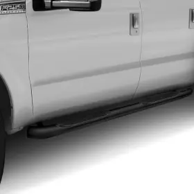 A0058b Trailfx - 3 Inch Cab Length Black Round Step Bars With 60 Degree Bent End #2